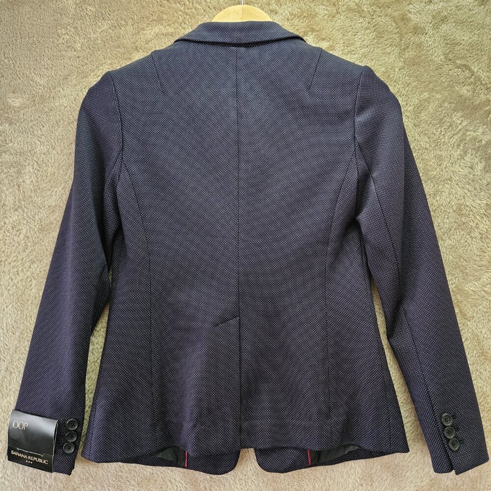 NWT Banana Republic Petite Blazer Jacket Tailored Coat Navy Blue Size 00P - Picture 2 of 6